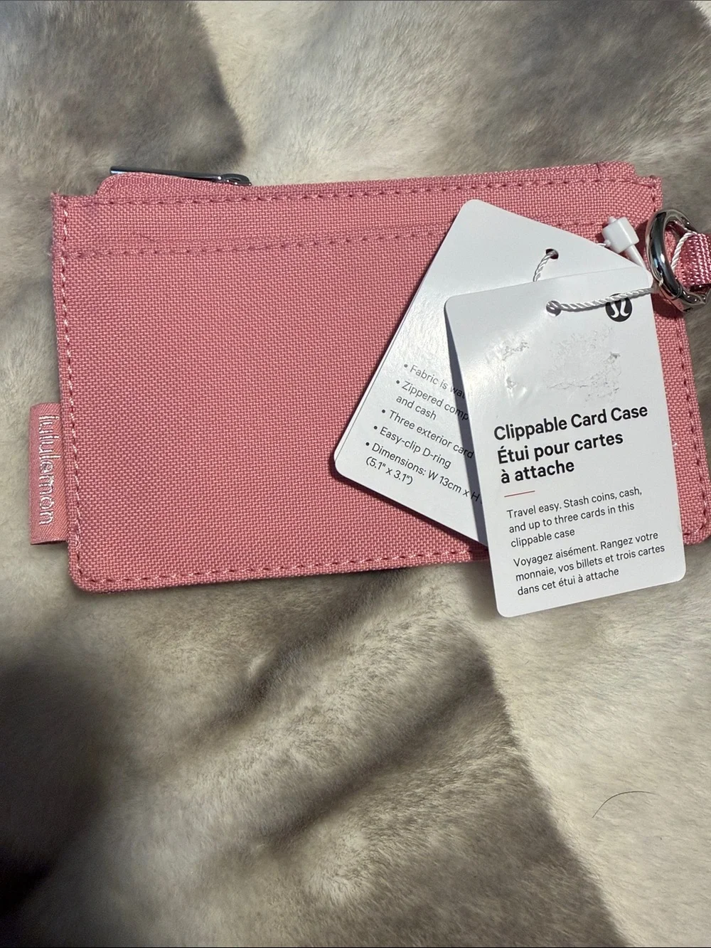 lululemon athletica Pink Clippable Card Case